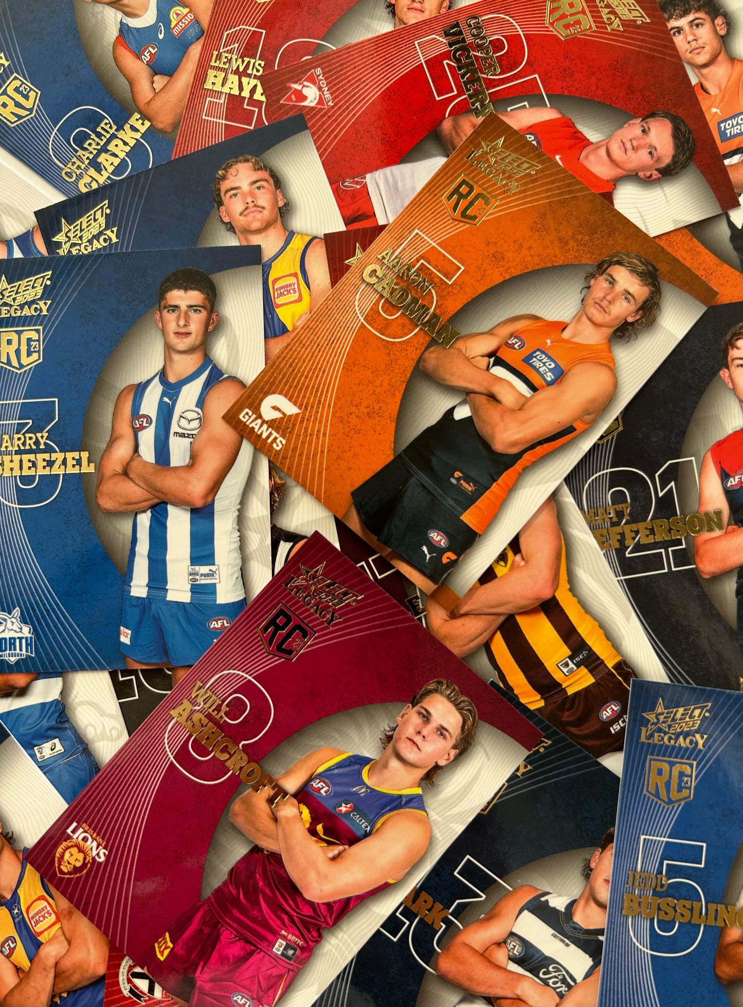 Select AFL 2023 Legacy - Single ROOKIE RC 23 Base Cards (#159 - #188)