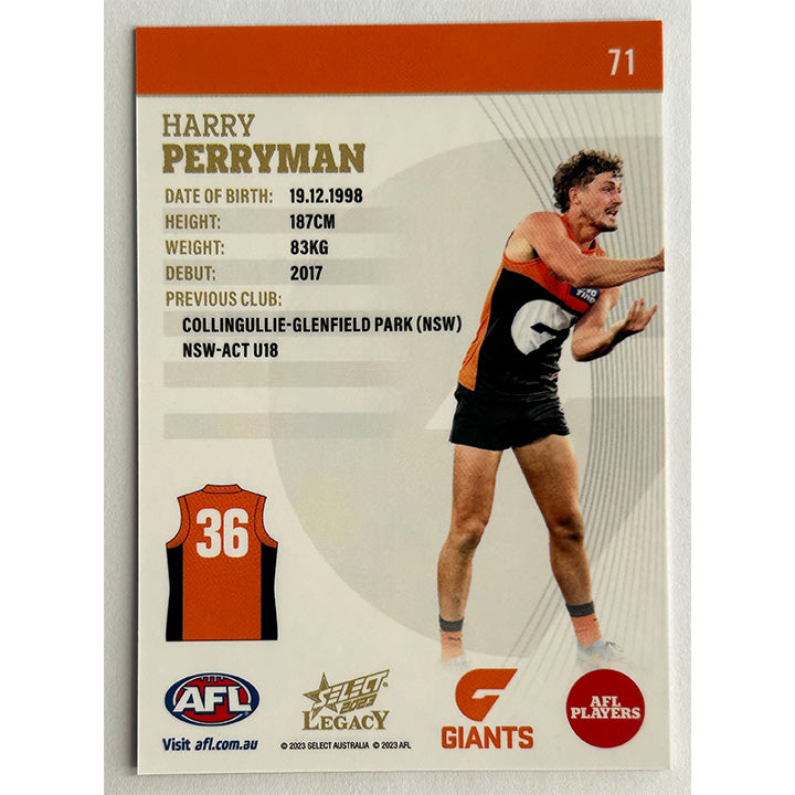 Select AFL 2023 Legacy - Single GWS GIANTS Cards (#64 - #71)