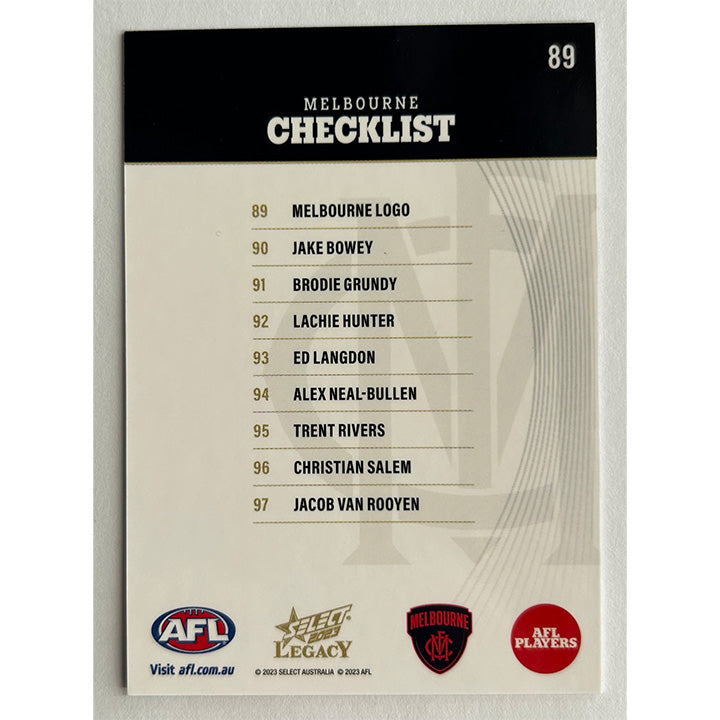 Select AFL 2023 Legacy - Single MELBOURNE Cards (#89 - #97)