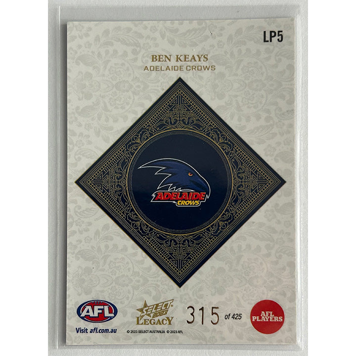 Select AFL 2023 Legacy - BEN KEAYS (ADELAIDE CROWS) Legacy+ LP5 #315/425