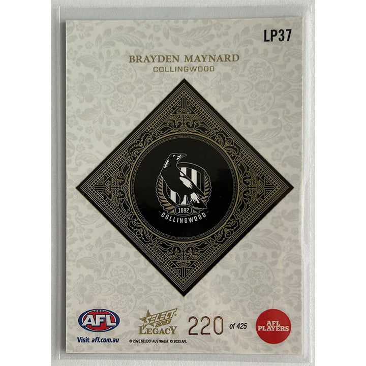Select AFL 2023 Legacy - BRAYDEN MAYNARD (COLLINGWOOD) Legacy+ LP37 #220/425