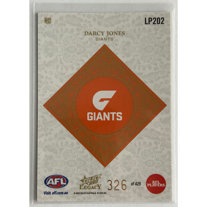 Select AFL 2023 Legacy - DARCY JONES (GWS GIANTS) Legacy+ RC LP202 #326/425