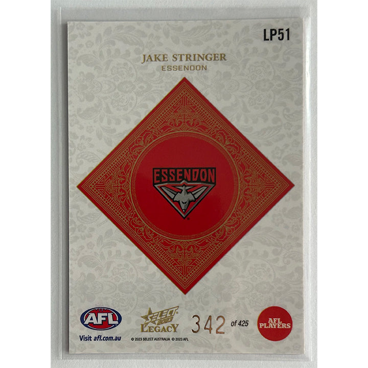 Select AFL 2023 Legacy - JAKE STRINGER (ESSENDON) Legacy+ LP51 #342/425