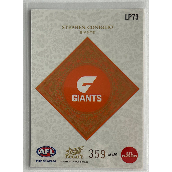 Select AFL 2023 Legacy - STEPHEN CONIGLIO (GWS GIANTS) Legacy+ LP73 /425