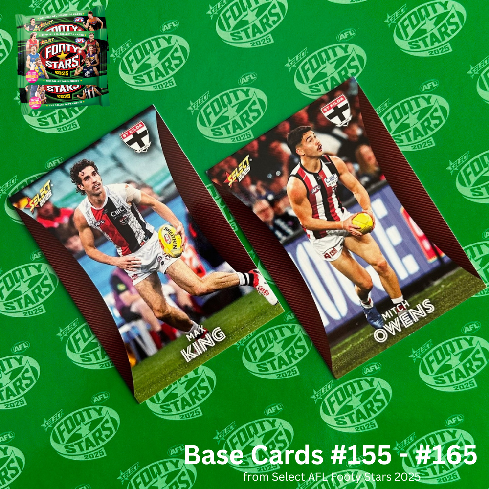 Select AFL 2025 Footy Stars - ST KILDA Base Cards (#155 - #165) BUY 4 GET 2 FREE