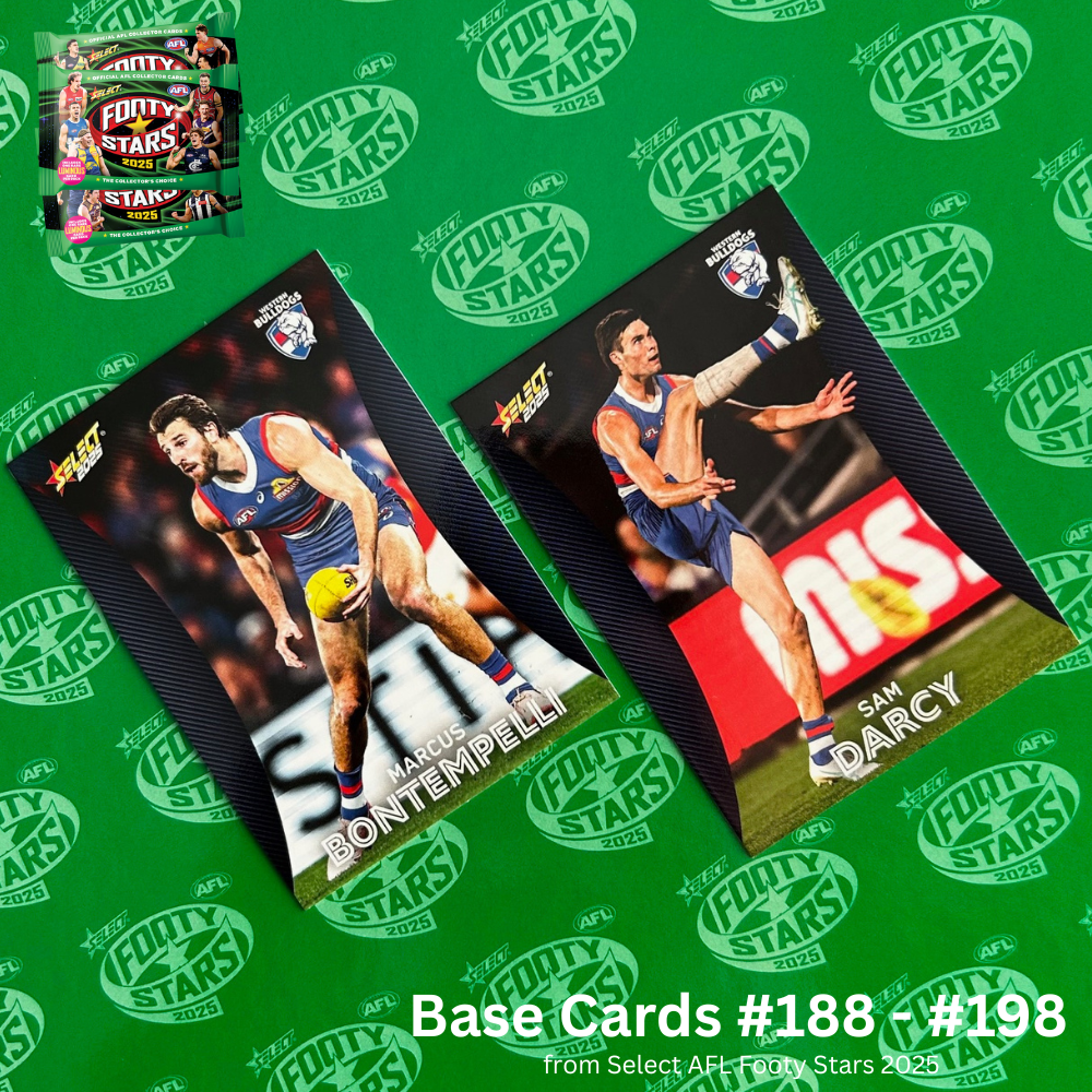 Select AFL 2025 Footy Stars - WESTERN BULLDOGS Base Cards (#188 - #198) BUY 4 GET 2 FREE