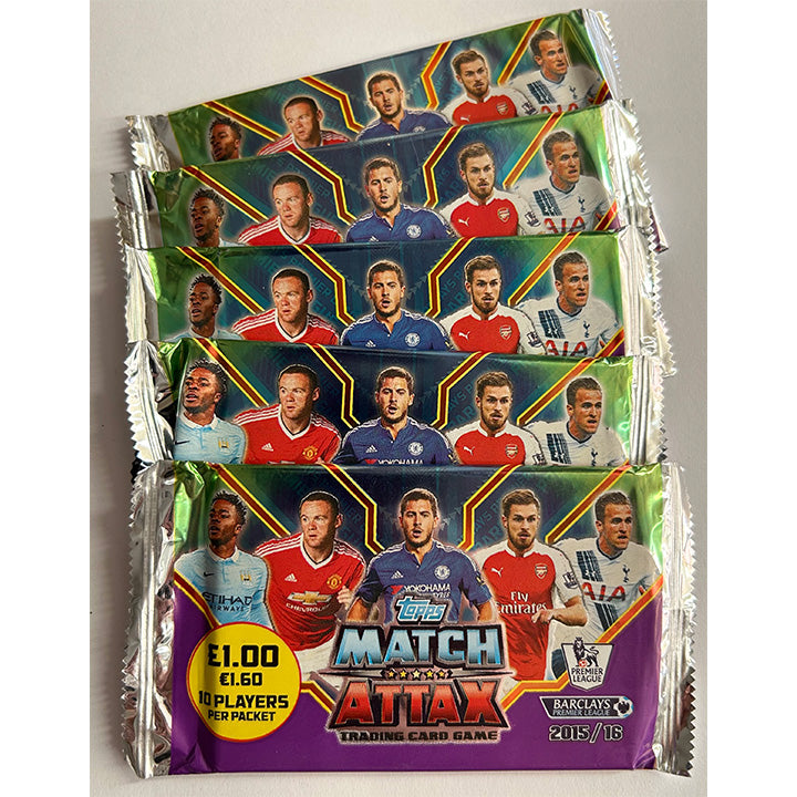 Topps 2015-16 Match Attax Premier League - Bundle of 5 Trading Card Packets