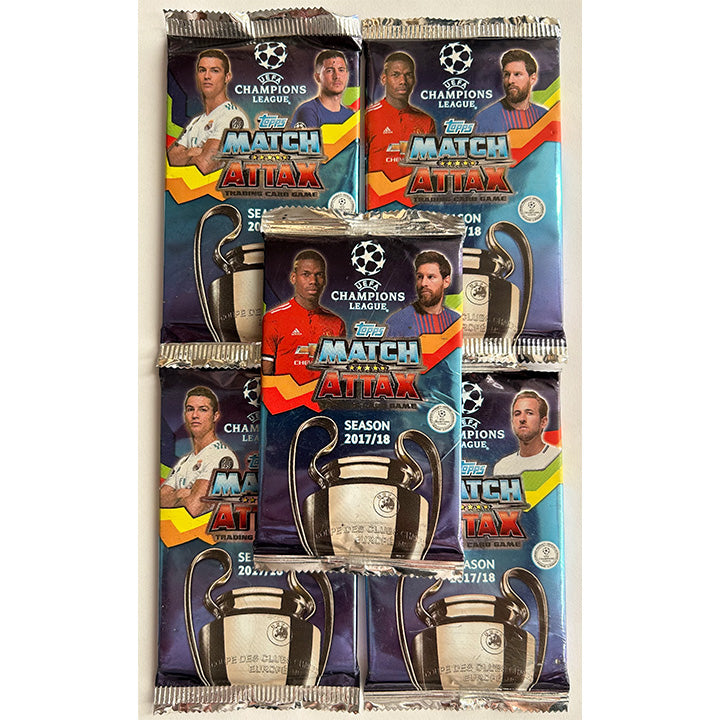 2017-18 Topps Match Attax UEFA Champions League - Bundle of 5 Trading Card Packets