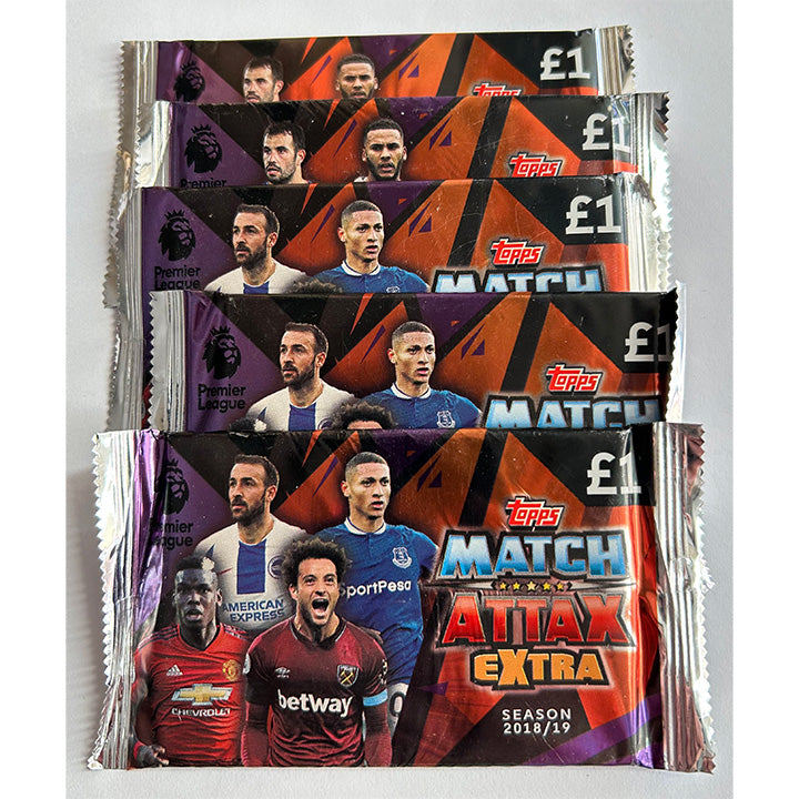Topps 2018-19 Match Attax Extra Premier League - Bundle of 5 Trading Card Packets