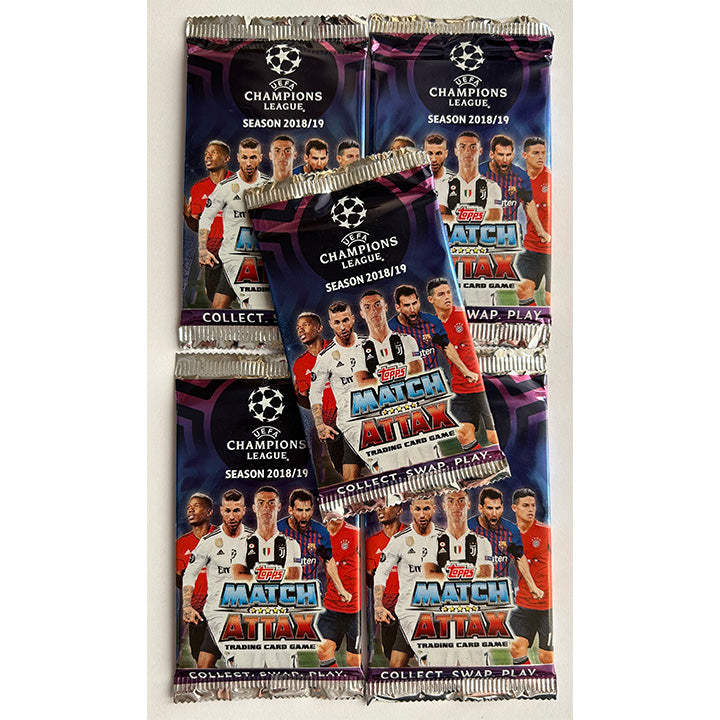 Topps Match Attax UEFA Champions League 2018-19 - Bundle of 5 Trading Card Packets