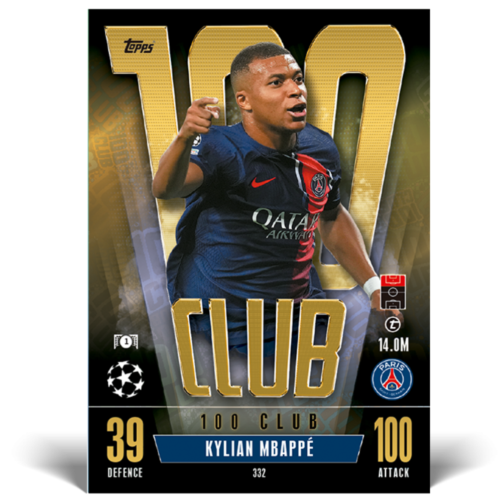 Topps 2023-24 Match Attax Extra UEFA - KYLIAN MBAPPE (PSG) 100 Club 332