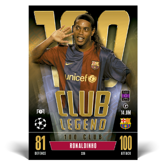 Topps 2023-24 Match Attax Extra UEFA - RONALDINHO (FC BARCELONA) 100 Club Legend 336