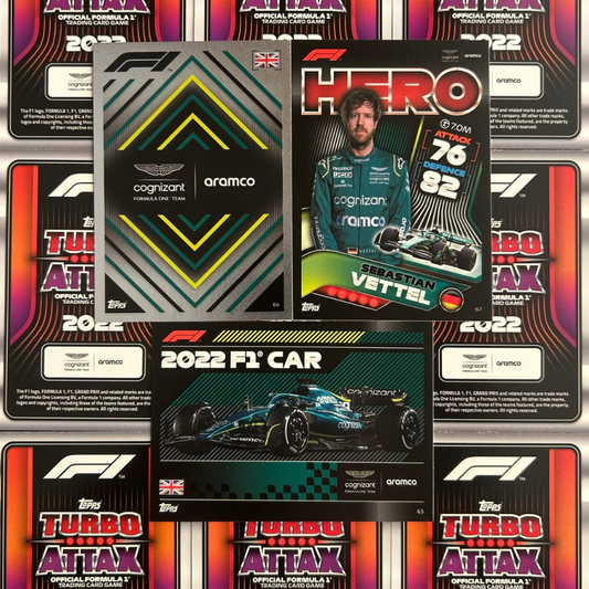 Topps F1 Turbo Attax 2022 - Single ASTON MARTIN ARAMCO COGNIZANT Cards (#64 - #72)