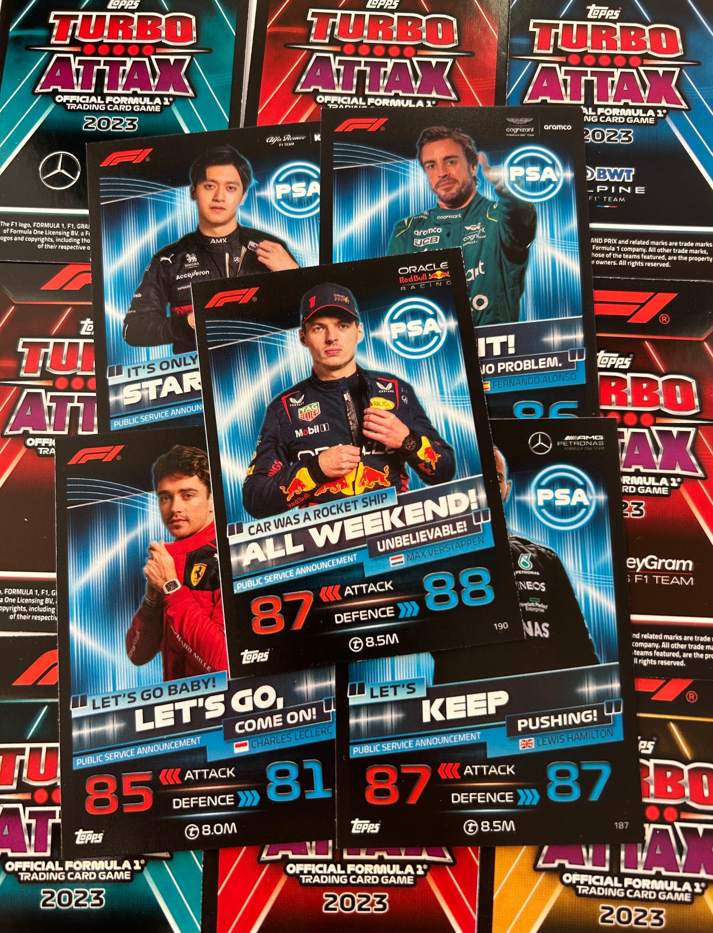 Topps F1 Turbo Attax 2023 - Single MILESTONE MOMENTS & PSA Cards (#172 - #192)