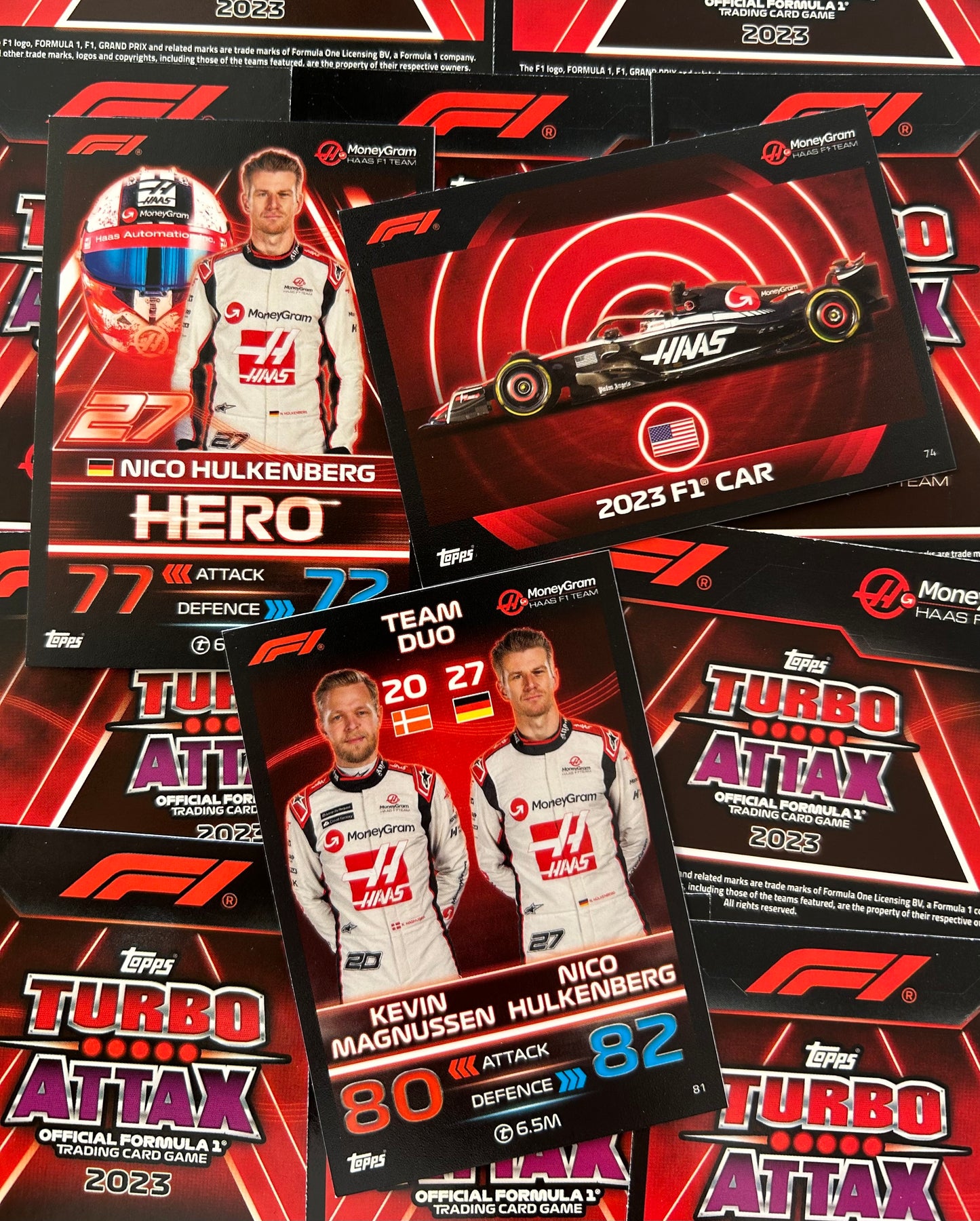 Topps F1 Turbo Attax 2023 - Single MONEYGRAM HAAS F1 TEAM Cards (#73 - #81)
