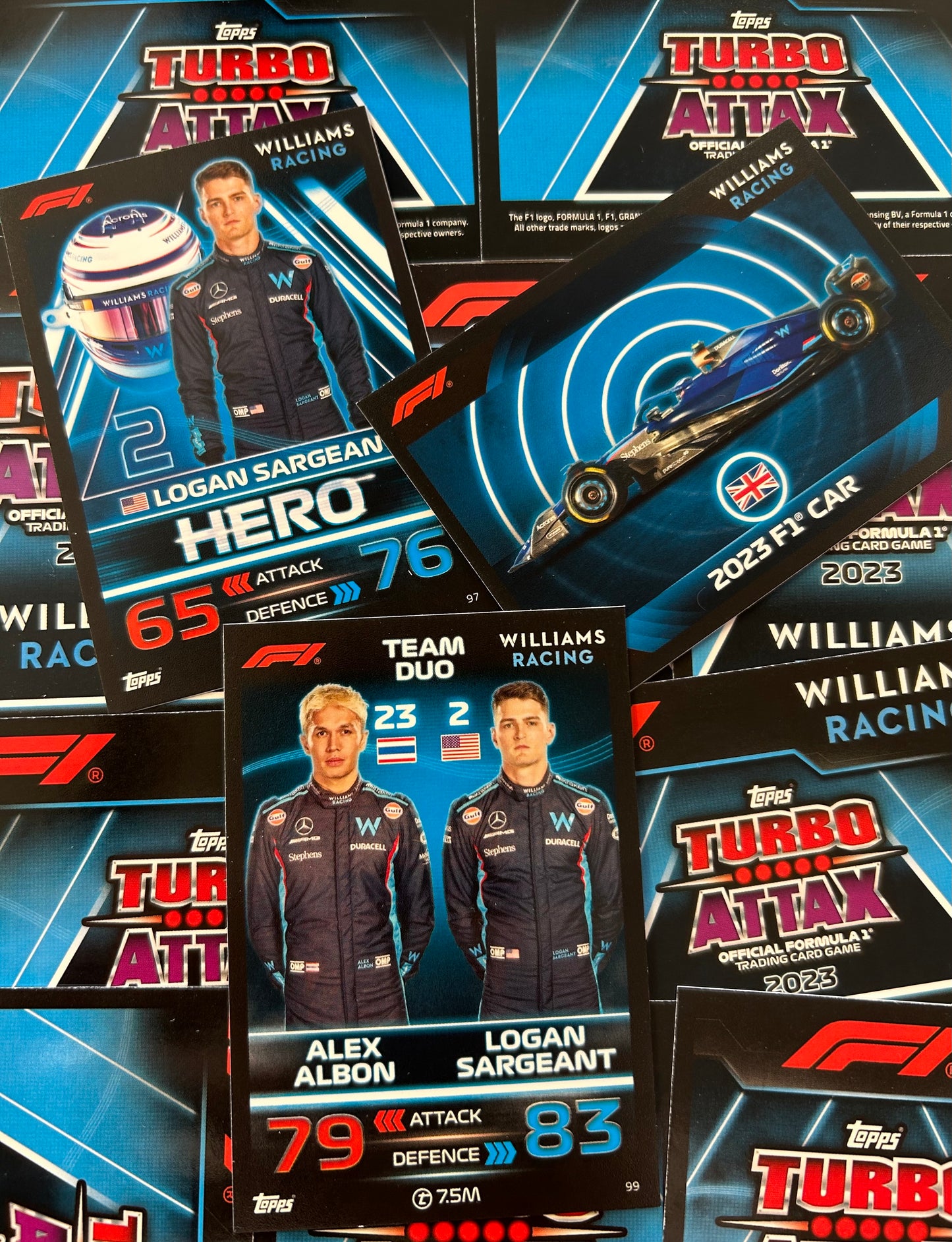 Topps F1 Turbo Attax 2023 - Single WILLIAMS RACING Cards (#91 - #99)