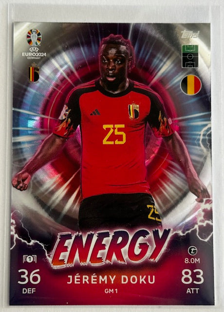 Topps Match Attax UEFA EURO 2024 - DOKU (BELGIUM) Energy GM1