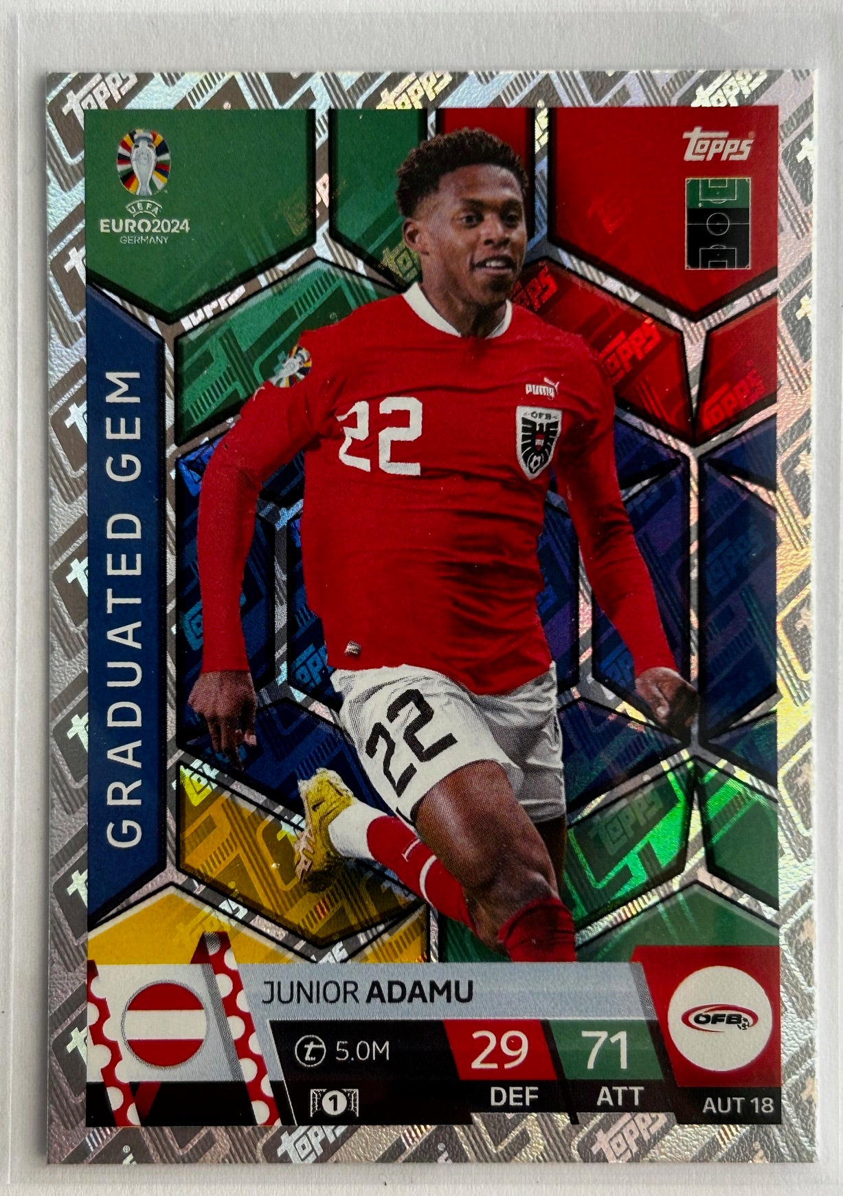 Topps Match Attax UEFA EURO 2024 - ADAMU (AUSTRIA) Graduated Gem AUT18