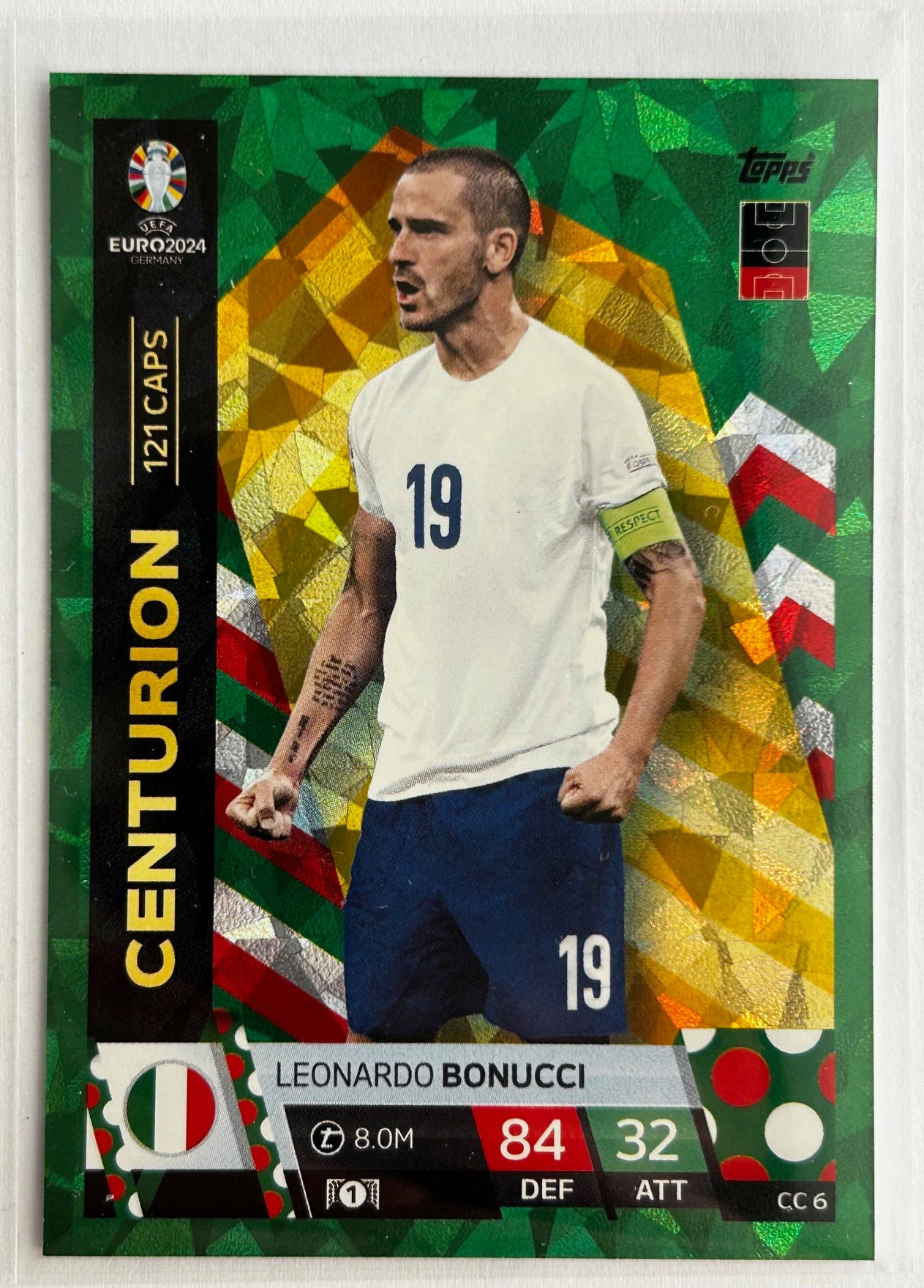 Wilfried Gnonto - Italie - Autocollant Parallèle Green Foil - Topps UEFA Euro 2024