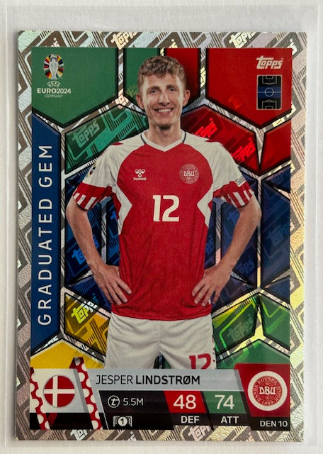 Topps Match Attax UEFA EURO 2024 - LINDSTROM (DENMARK) Graduated Gem DEN10