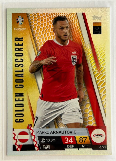 Topps Match Attax UEFA EURO 2024 - ARNAUTOVIC (AUSTRIA) Golden Goalscorer GG1