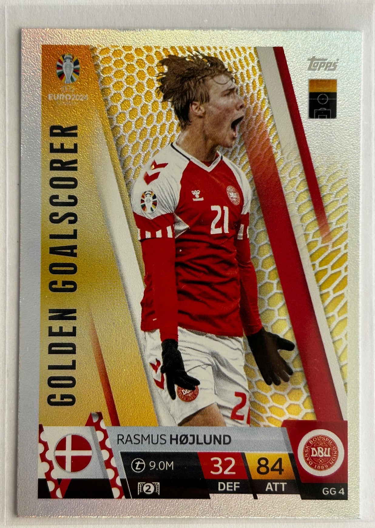 Topps Match Attax UEFA EURO 2024 - HOJLUND (DENMARK) Golden Goalscorer GG4