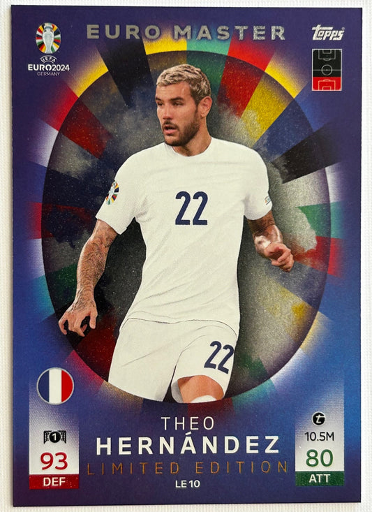 Topps Match Attax UEFA EURO 2024 - HERNANDEZ (FRANCE) Euro Master Limited Edition LE10