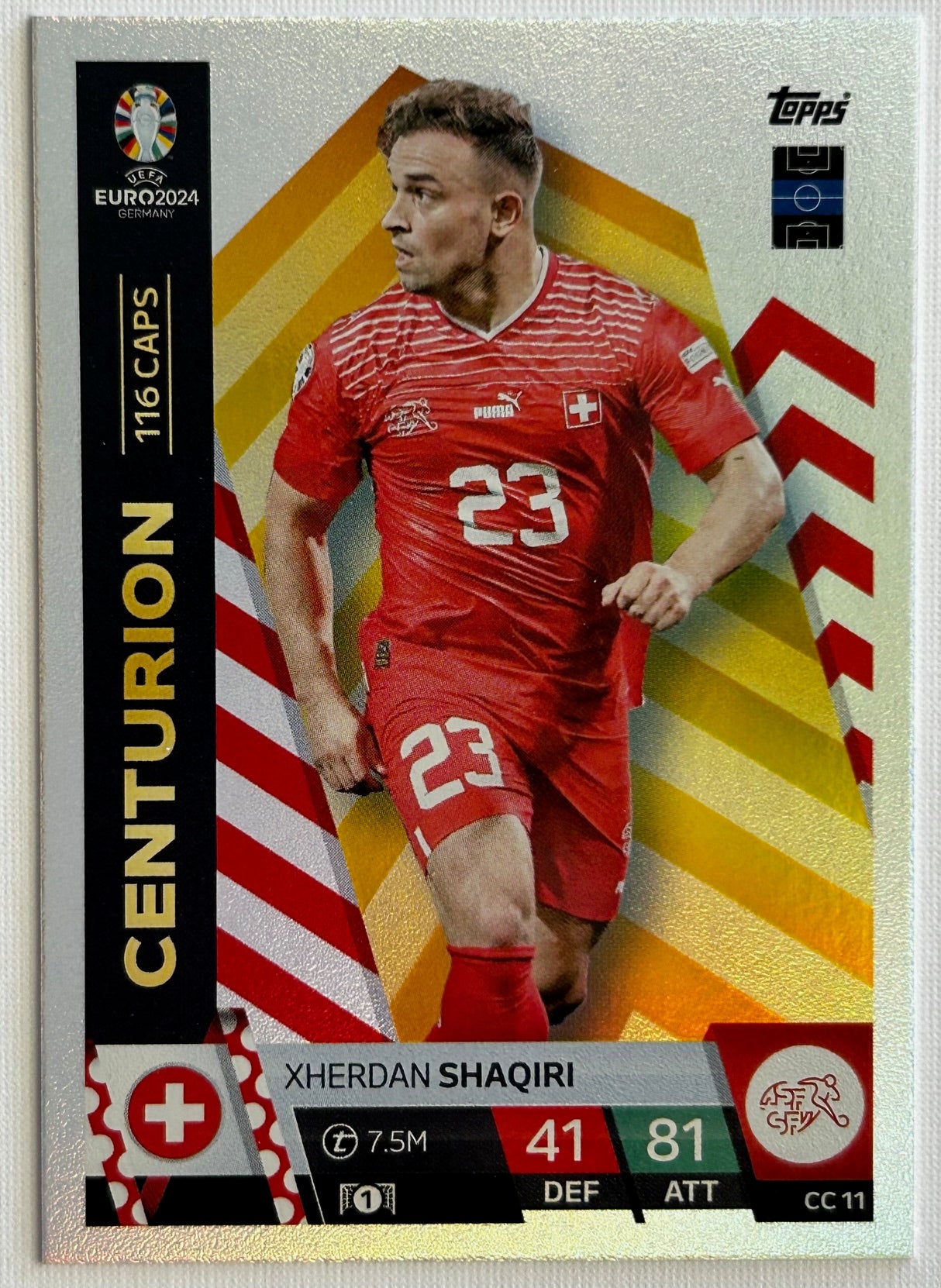 Topps Match Attax UEFA EURO 2024 - SHAQIRI (SWITZERLAND) Centurion CC11