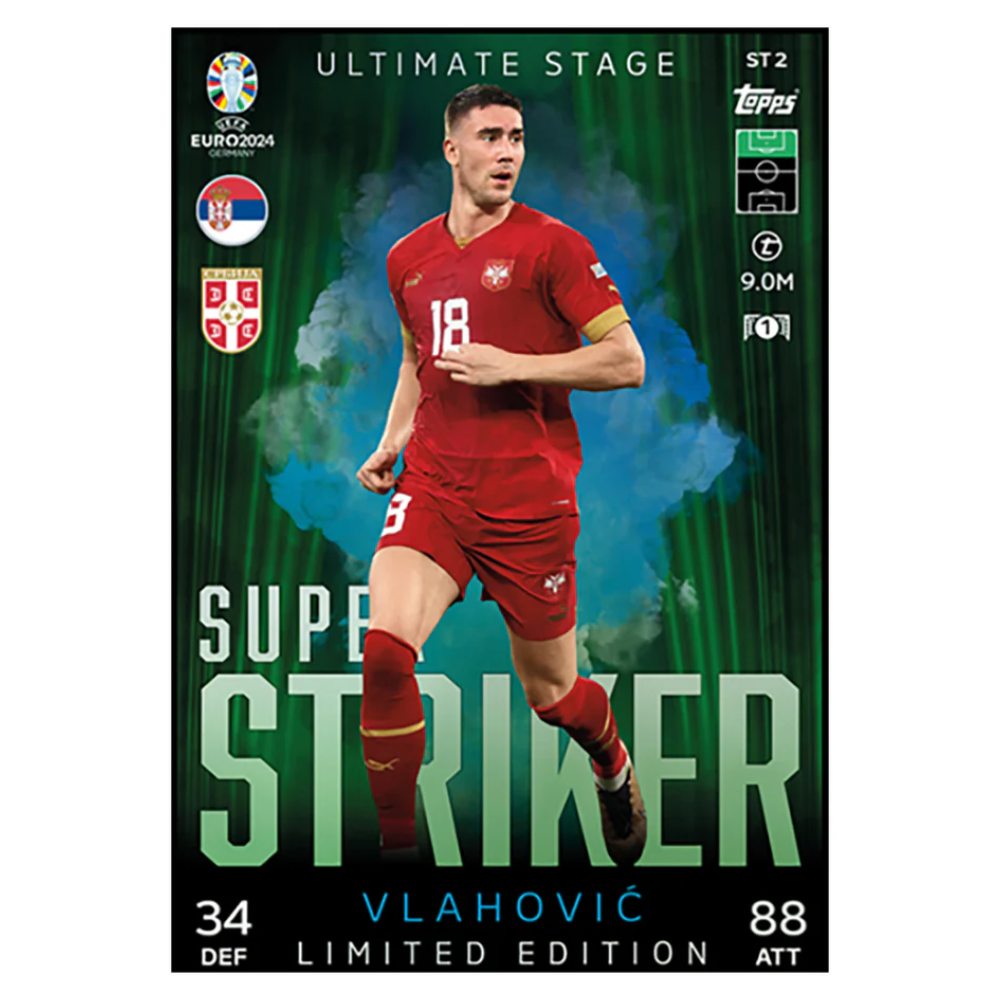 Topps UEFA EURO 2024 Match Attax - Super Strikers Booster Tin #3 (including 31 Cards)