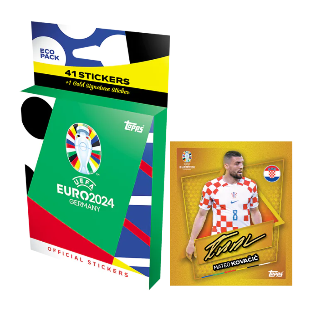 Topps UEFA EURO 2024 Sticker Collection - Eco Pack (inc 42 Stickers)