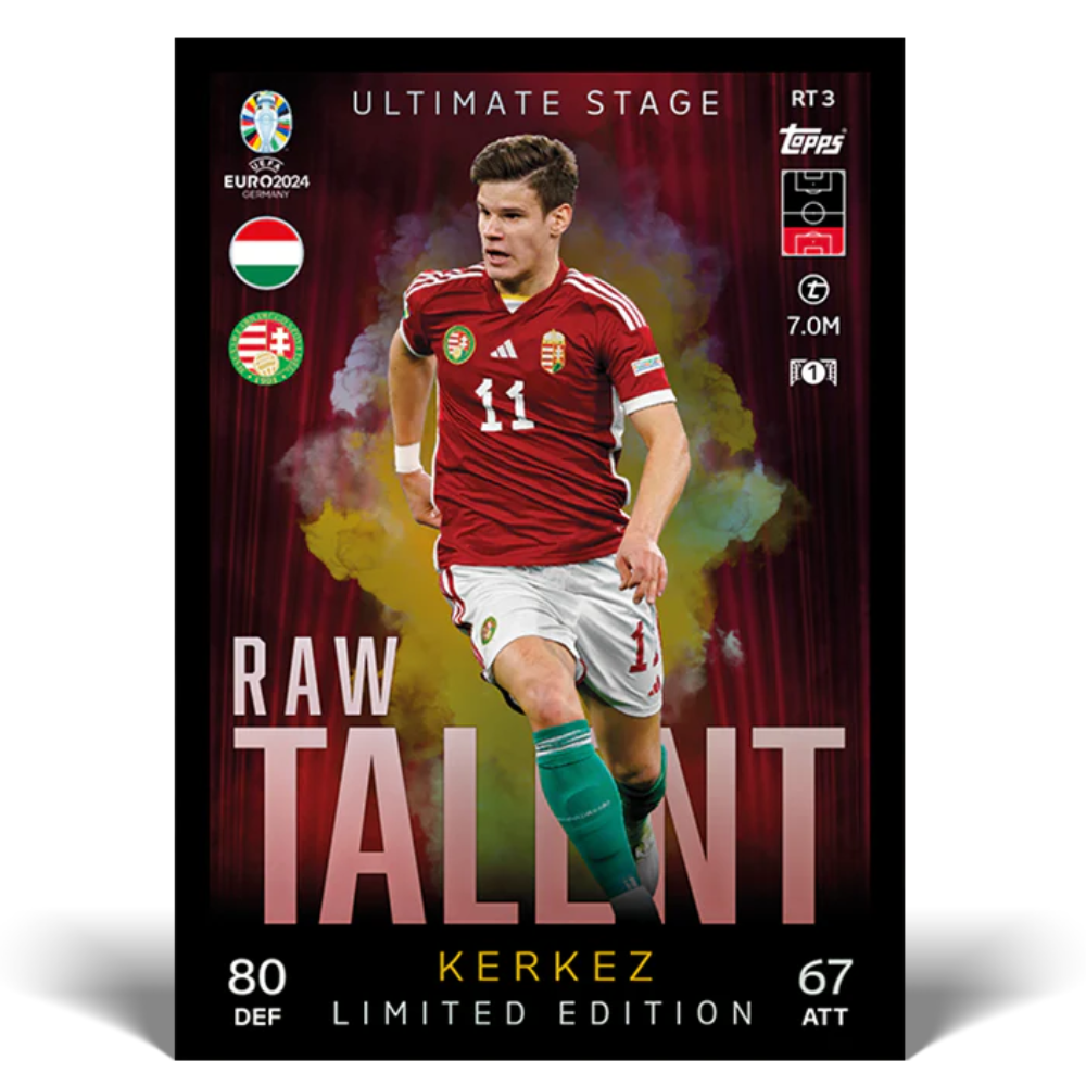 Topps UEFA EURO 2024 Match Attax - Raw Talent Booster Tin #1 (including 31 Cards)