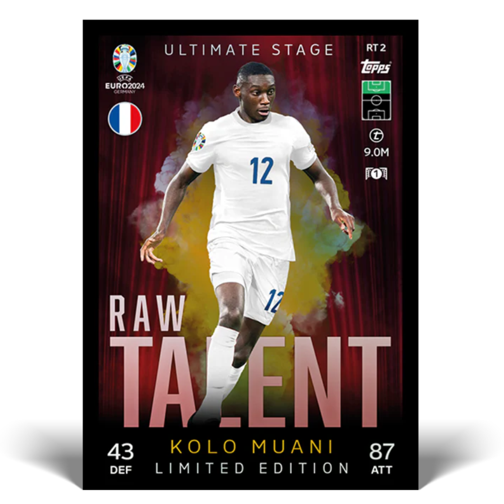 Topps UEFA EURO 2024 Match Attax - Raw Talent Booster Tin #1 (including 31 Cards)