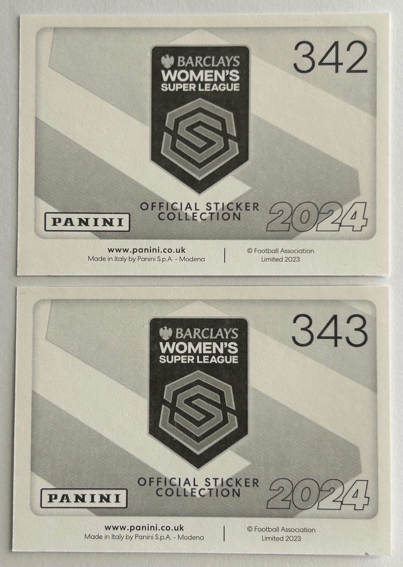 Panini Barclays Women's Super League 2024 - TOTTENHAM HOTSPUR TEAM TRIUMPH Stickers #342 & #343