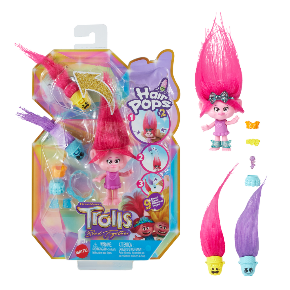 Trolls Band Together Hair Pops - POPPY Doll & Accessories (2023 Release) HNF10