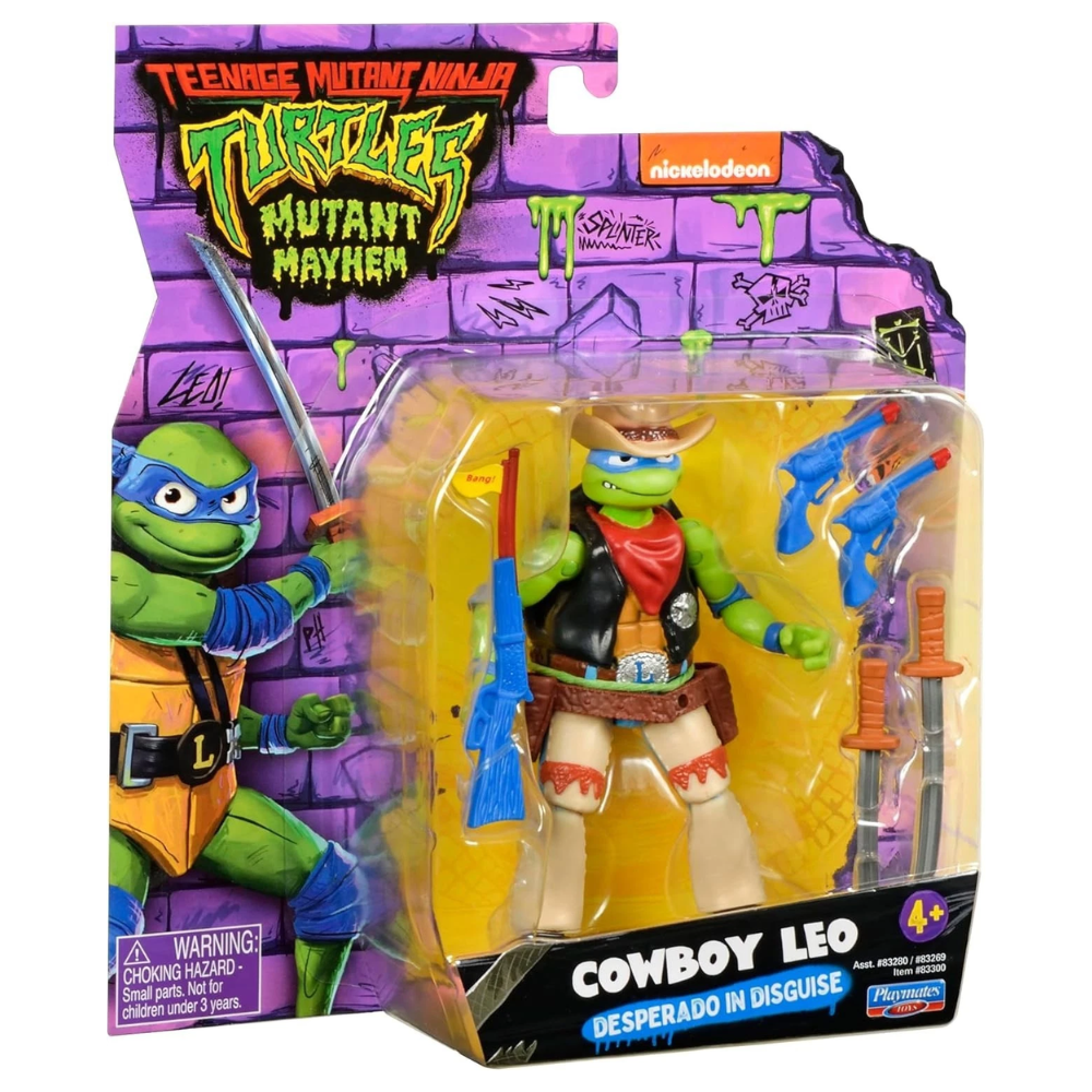 nickelodeon Teenage Mutant Ninja Turtles Mutant Mayhem - COWBOY LEO 4.5" Action Figure