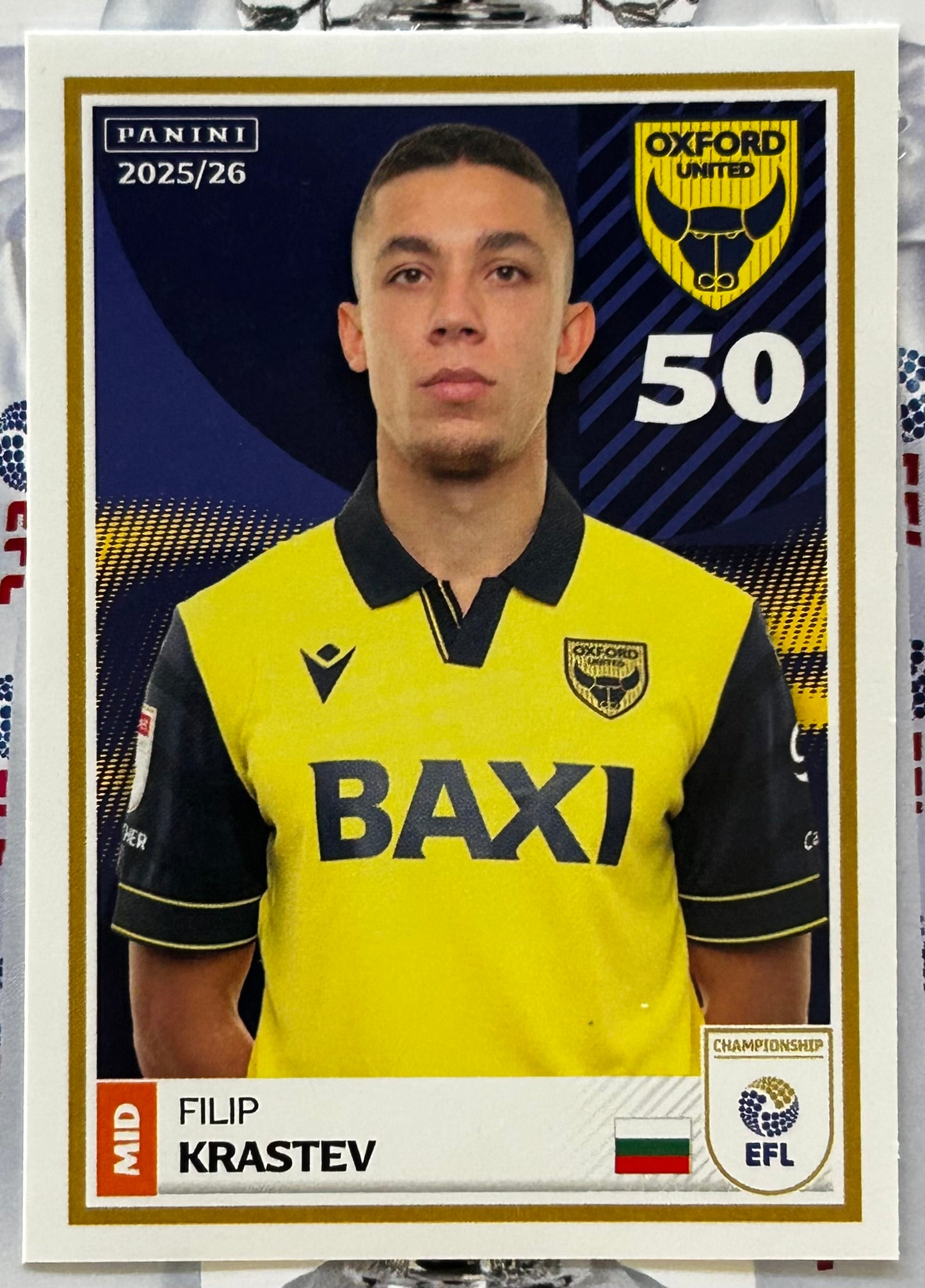 Panini EFL 2025-26 Sticker Collection - Single OXFORD UNITED Stickers (#257 - #274)