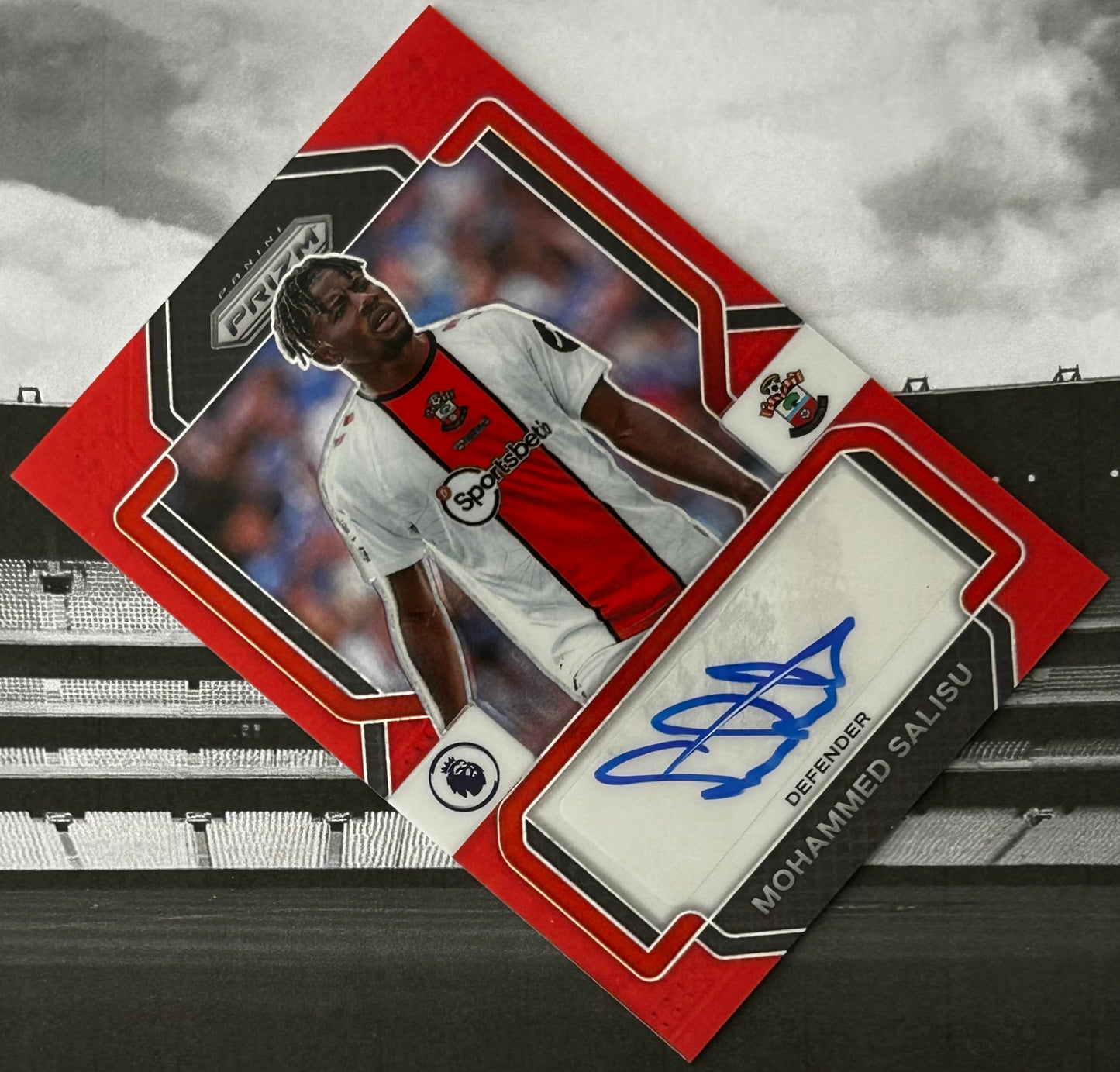 2022-23 Panini Prizm Premier League Soccer - MOHAMMED SALISU (SOUTHAMPTON) Signatures Red Stars Parallel S-MS