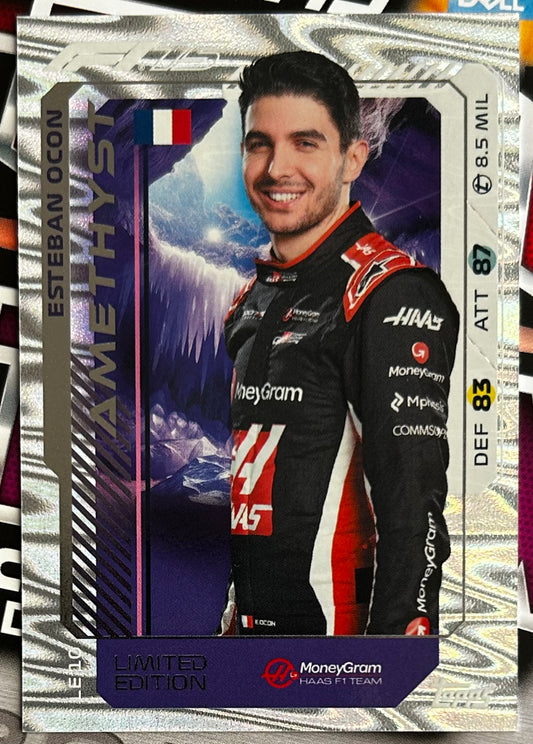 Topps F1 Turbo Attax 2025 - ESTEBAN OCON (MONEYGRAM HAAS) Amethyst Limited Edition LE10