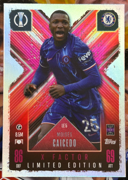 Topps 2024-25 Match Attax Extra UEFA - MOISES CAICEDO (CHELSEA) X Factor Limited Edition #LE5