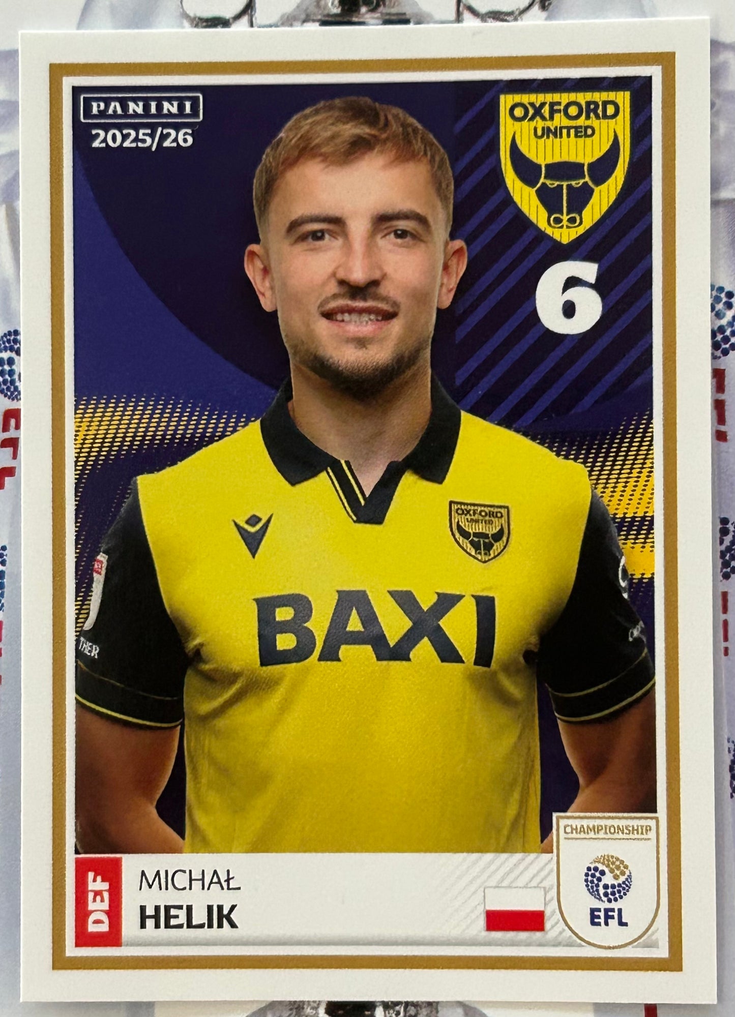Panini EFL 2025-26 Sticker Collection - Single OXFORD UNITED Stickers (#257 - #274)
