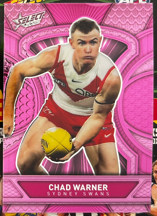Select AFL 2025 Footy Stars - CHAD WARNER (SYDNEY SWANS) Pink Dragon Scales LDP80