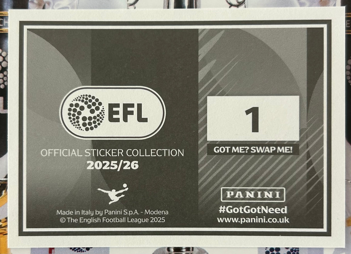 Panini EFL 2025-26 Sticker Collection - EFL LOGO #1