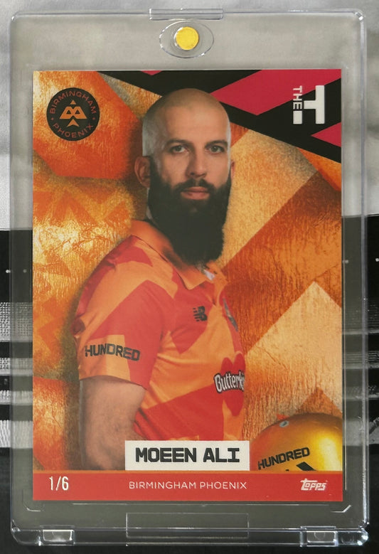 Topps The Hundred 2022 Trading Card Collection - MOEEN ALI (Birmingham Phoenix) Orange Parallel *#1 of just 6 printed*