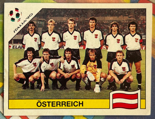 Panini FIFA World Cup Italia 90 Sticker - TEAM PHOTO (AUSTRIA) #60