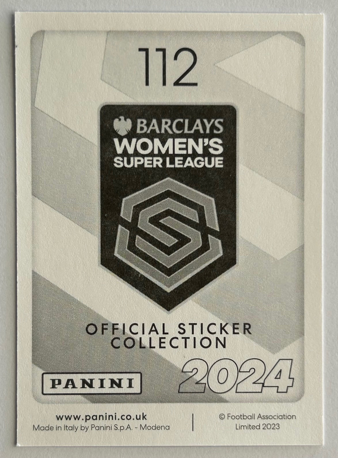 Panini Barclays Women's Super League 2024 - Single BRISTOL CITY Stickers (#101 - #117)