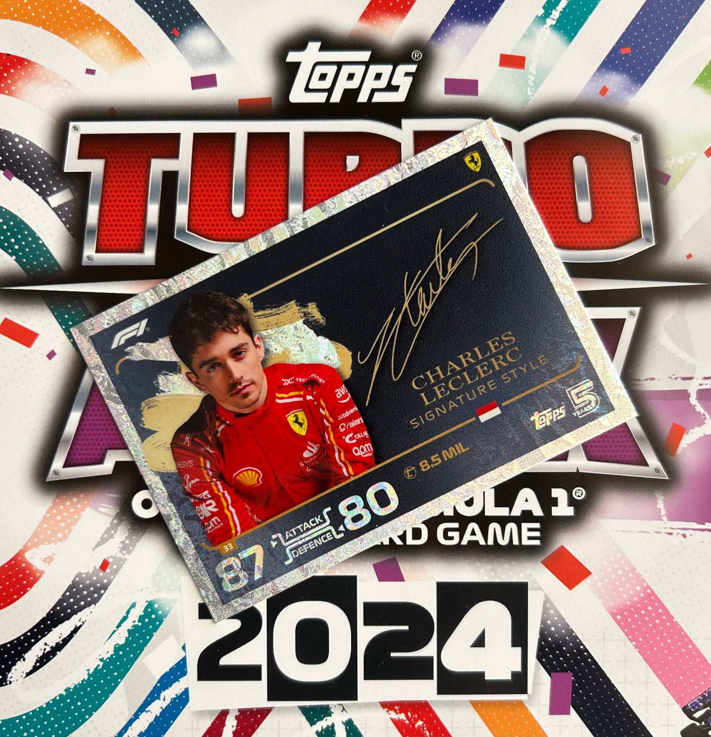 Topps F1 Turbo Attax 2024 - CHARLES LECLERC (SCUDERIA FERRARI) Signature Style Holo Foil #33