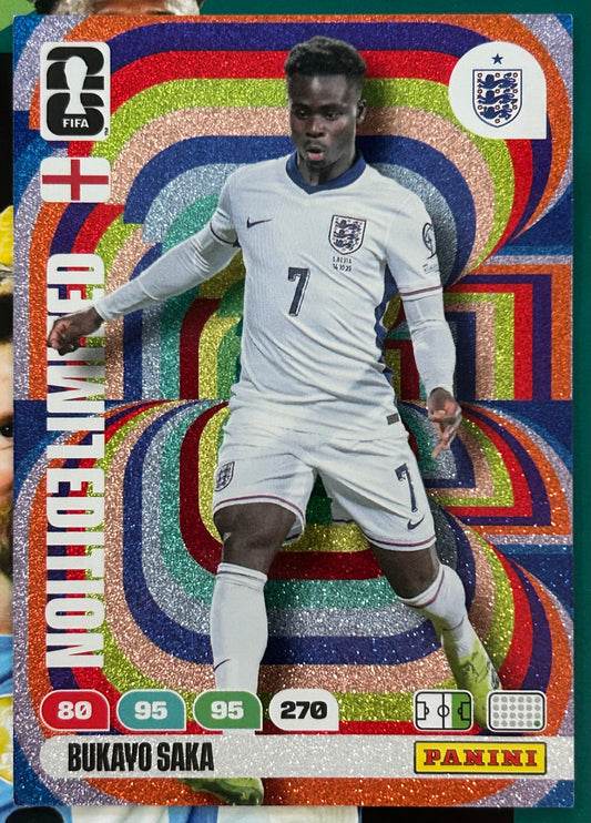 Panini FIFA World Cup 2026 Adrenalyn XL - BUKAYO SAKA (ENGLAND) Limited Edition
