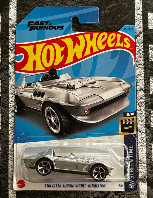 Mattel Hot Wheels Diecast Basic 1:64 - Corvette Grand Sport Roadster (Fast & Furious) HW Screen Time