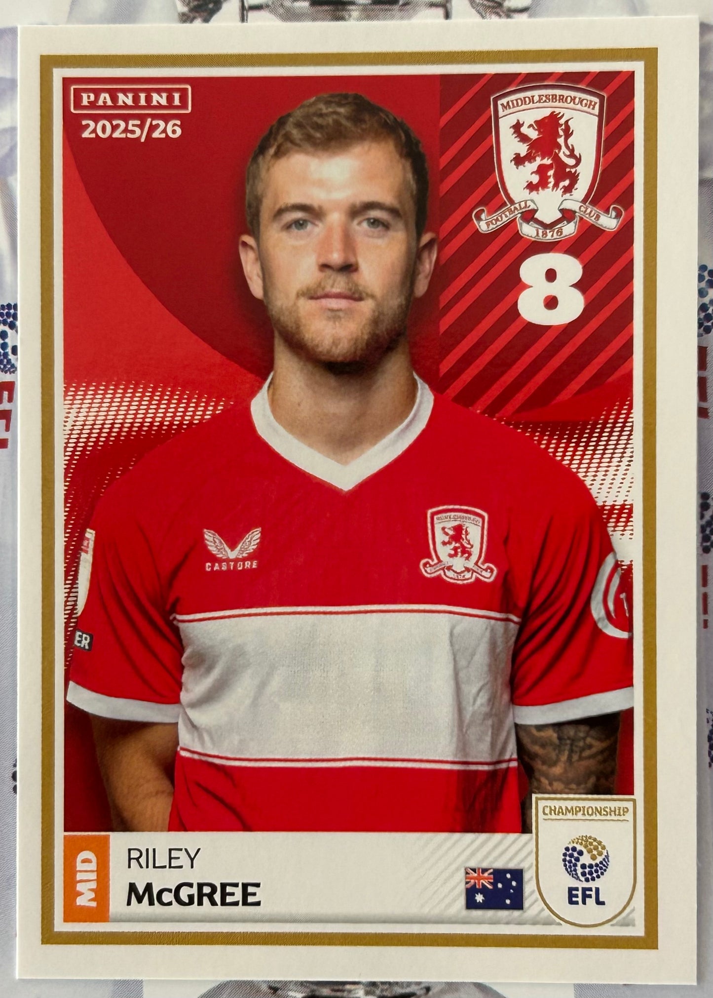 Panini EFL 2025-26 Sticker Collection - Single MIDDLESBROUGH Stickers (#179 - #196)