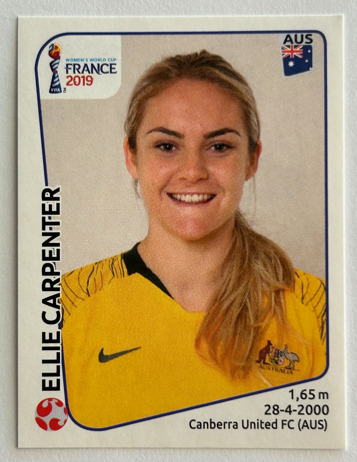 Panini FIFA Women's World Cup France 2019 - ELLIE CARPENTER (AUSTRALIA) Rookie RC Sticker #180